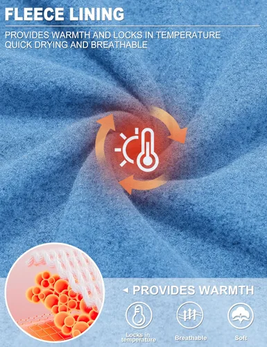 Vista 3 de TACVASEN Sudadera de manga larga con cremallera de un cuarto para hombre, sudadera de golf con cremallera de 14, sudadera térmica con forro polar