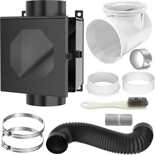 Vista 12 de Kit de conector de ventilación de secadora, codo de ventilación de secadora de ropa de 90 grados, conector rápido fácil de limpiar, se adapta a