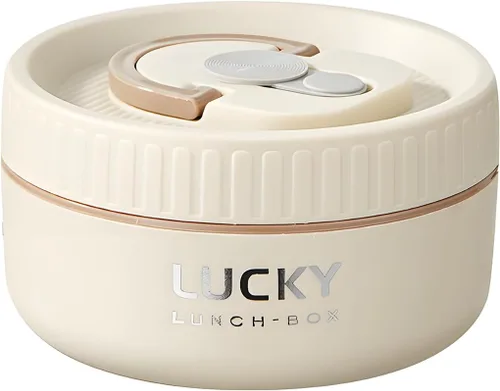 Vista 11 de Lonchera de acero inoxidable, caja bento aislada de 3 niveles apta para microondas, tazón de sopa para adultos, contenedor de alimentos térmico