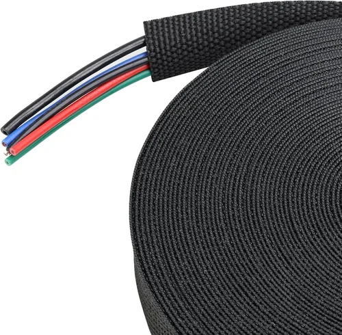 Vista 26 de Funda Termorretráctil para Cables 2:1 Manga de Cable Trenzada Retráctil de 1-1/8 Pulgadas ID-46ft Protección contra la Abrasión Tela Flexible