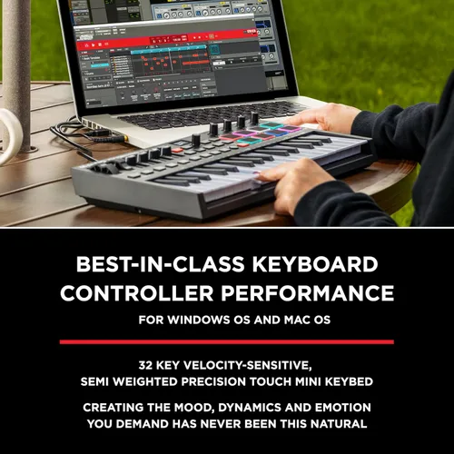 Vista 2 de M-AUDIO Oxygen Pro Mini Controlador MIDI Paquete con Interfaz de Audio M-Track Duo HD para Grabación de Estudio, Producción Musical, Podcasting