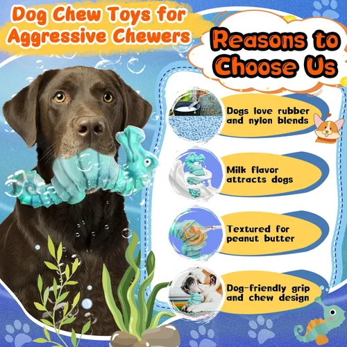 Vista 3 de Jeefome Juguetes masticables para perros para masticadores agresivos: juguetes resistentes para perros grandes - Juguetes indestructibles para todas