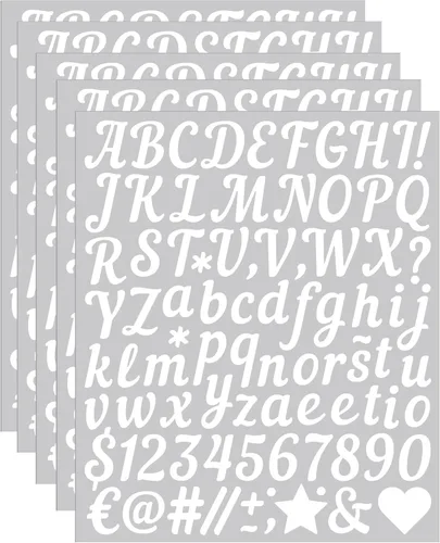 Vista 12 de 0.5 pulgadas Calcomanía de letra pequeña, calcomanías de números de alfabeto de vinilo negro autoadhesivas, letras adhesivas de alfabeto ABC