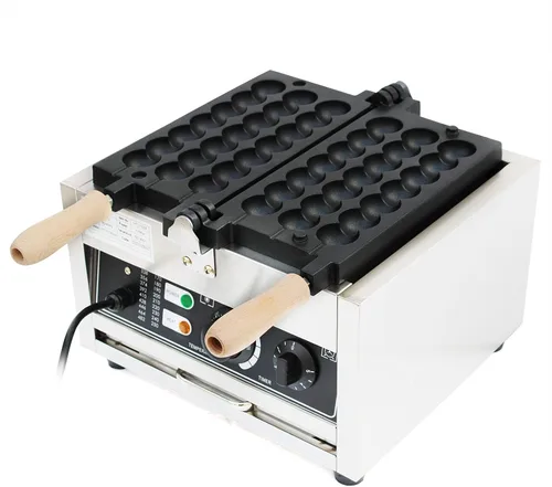 42 piezas de máquina de gofres comercial, antiadherente, eléctrica, máquina de gofres de acero inoxidable con control de tiempo y temperatura para