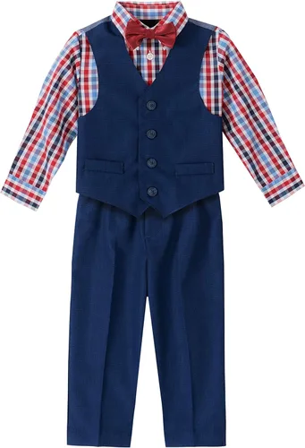 Nautica - Conjunto de 4 piezas para niño incluye camisa de vestir, corbata, chaleco y pantalones