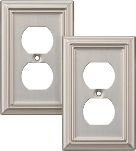 Vista 27 de DEWENWILS Paquete de 4 placas de pared de metal, cubierta de interruptor de palanca individual, resistente a la corrosión, níquel cepillado
