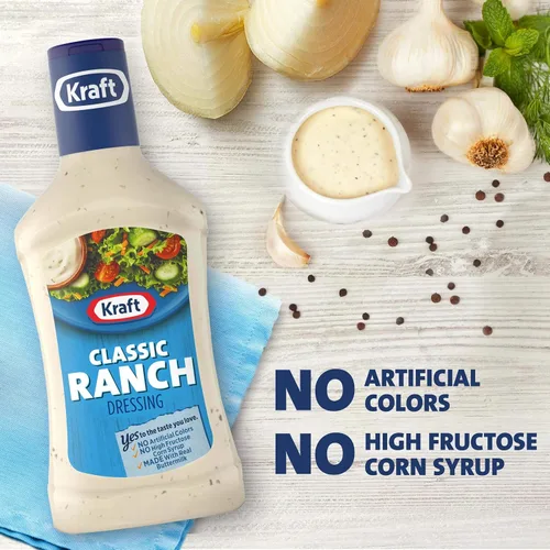 Vista 5 de Kraft Aderezo para ensalada Classic Ranch (botellas de 16 onzas líquidas, paquete de 4)
