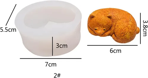 Vista 3 de Molde de fundición de resina, moldes de silicona para decoración del hogar, molde para hacer velas, molde para hacer velas, molde para animales 3D