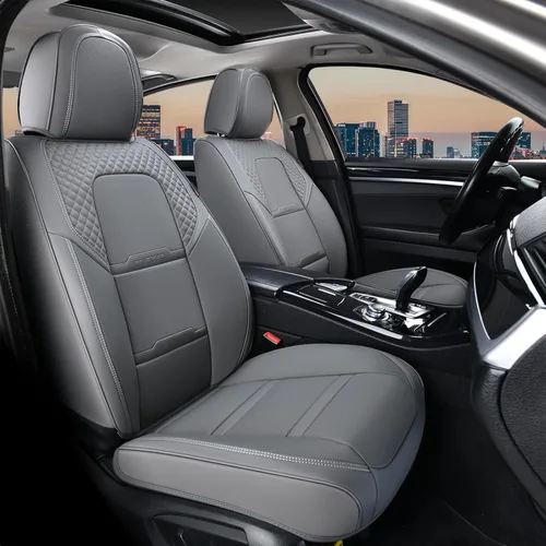 Vista 31 de Coverado Fundas de asiento delantero de automóvil, 2 piezas, protector de asiento de automóvil con soporte lumbar y reposacabezas extraíble, cojín