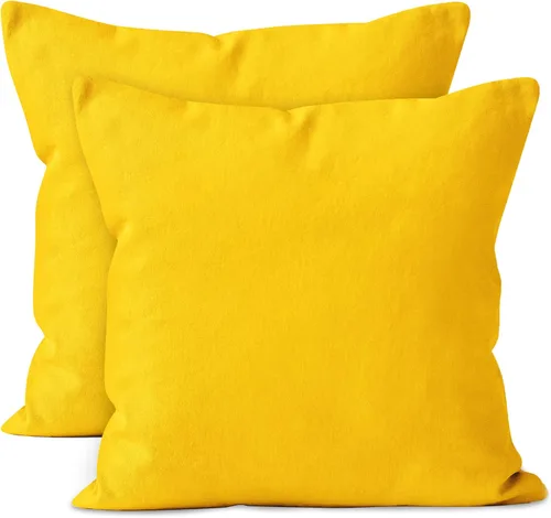 Vista 21 de Encasa XO Juego de 2 fundas de almohada de 12 x 12 pulgadas, color beige, sin rellenos, fundas de almohada de algodón para sala de estar, cama