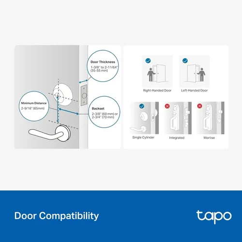 Vista 9 de TP-Link Tapo Cerradura Inteligente para Puerta, Pestillo de Seguridad Entrada sin Llave, Reconocimiento de Huellas Dactilares, Teclado