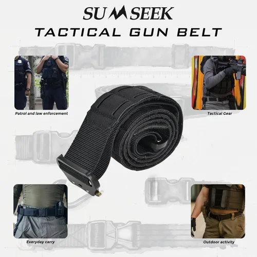 Vista 5 de Tactical Belt Quick Release, 2" Inner Outer System with not snag Inner Belt and MOLLE Webbing for Law Enforcement