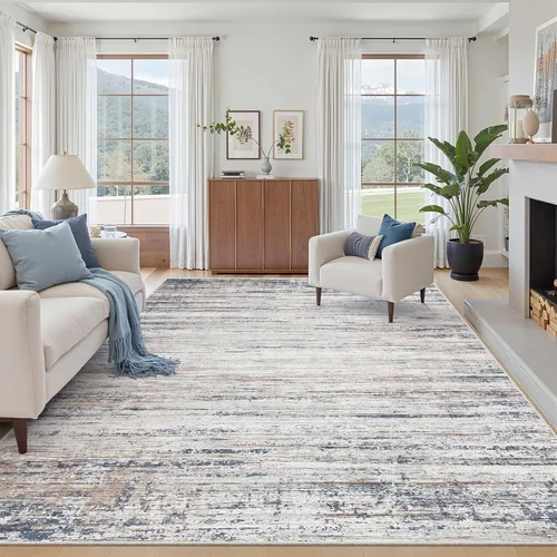 Vista 21 de zesthome Alfombras de 5 x 7 pulgadas - Alfombra lavable resistente a las manchas, alfombras modernas abstractas para sala de estar, dormitorio