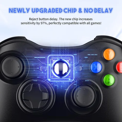 Vista 3 de Gamrombo 2 Pack Replacement for Xbox 360 Controller, Wireless Controllers Gamepad Upgraded Joystick Compatible with 360 & Slim, Windows 11/10/8/7 PC
