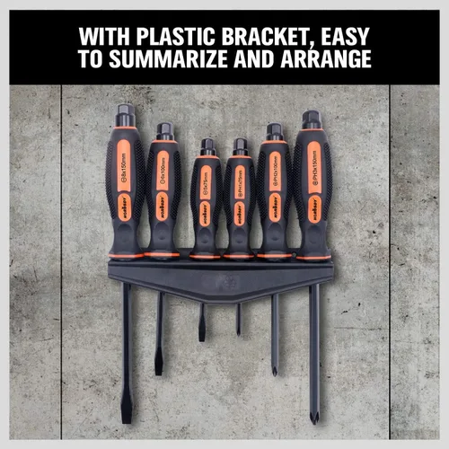 Vista 9 de HORUSDY Juego de destornilladores magnéticos de 6 piezas, 3 Phillips y 3 puntas de cabeza plana para fijar, cincelar y aflojar tornillos agarrados