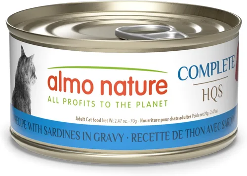 Vista 14 de almo nature HQS Complete CAT - Comida húmeda para gatos, receta de atún con huevos de codorniz en salsa, comida para gatos sin granos, 2.47 onzas