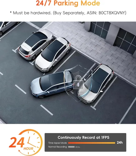 Vista 7 de Cámara de tablero de espejo 4K de 3 canales con sensor STARVIS 2, 4K+2.5K+1080P Dash Cam frontal y trasera interior monitor de bebé para automóvil