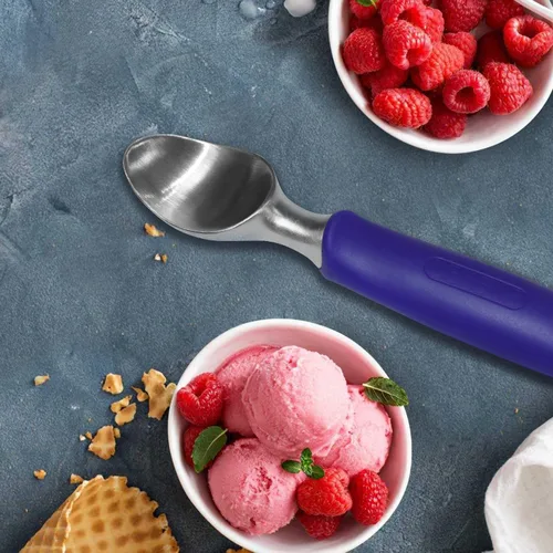Vista 5 de Cuchara de helado de acero inoxidable sólido morado