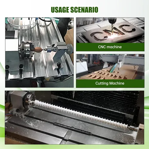 Vista 8 de Fresadora CNC de eje rotacional Enrutador CNC Mesa giratoria de un eje 4º eje 2.559 in 3 mandíbulas Chuck Cabezal divisorio con motor paso a paso