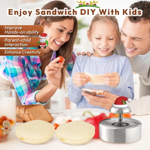 Vista 2 de Sandwich Cutter, Sandwich Cutter and Sealer, Sandwich Maker, Peanut Butter and Jelly Sandwiches Tool/PBJ Cutter, Sandwich Maker for Kids, for