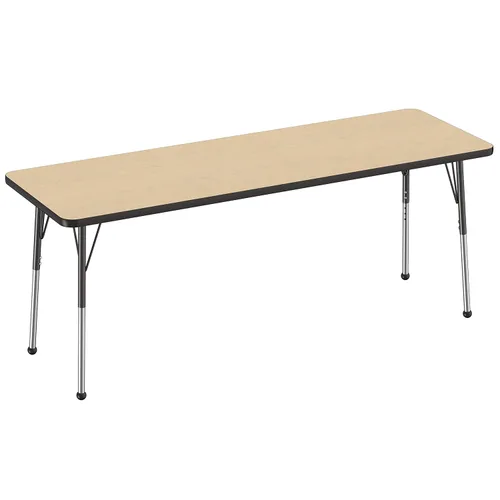Vista 142 de FDP - Mesa rectangular para actividades escolares y de oficina (24 x 36 pulgadas), patas estándar con deslizadores giratorios, altura ajustable