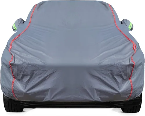 Vista 24 de Funda de Coche Transpirable de Nuevo Material, Funda Impermeable para Coche, Puertas con Candados y Cremalleras, Protección UV Impermeable