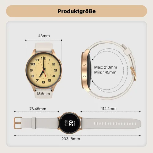 Vista 9 de Reloj inteligente para mujer con GPS integrado y Alexa (llamada/respuesta de llamada), rastreador de actividad AMOLED de 1.32 pulgadas con brújula
