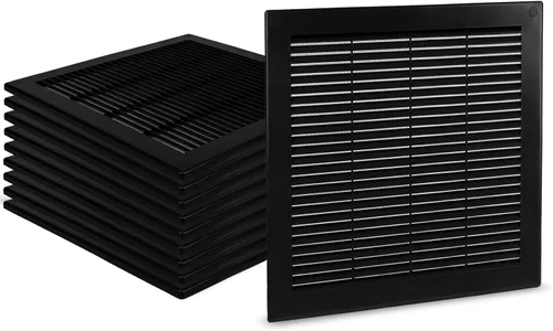 Vista 16 de Cubierta cuadrada de ventilación de aire de 4 x 4 pulgadas (tamaño exterior) - Deflector de ventilación de plástico blanco - Malla de pantalla
