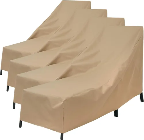 Vista 15 de Modern Leisure Chalet Funda para Silla de Bar Apilable/Respaldo Alto - Tela Resistente a la Intemperie - Protección de Muebles de Exterior Perfecta