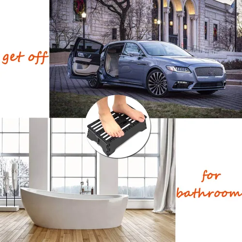 Vista 5 de Portable Folding Step Stool 5 Inch, Lightweight Plastic Short Stool Sturdy and Safe, Half Step Height Boost for Seniors and Kids, One Flip Low Step