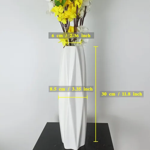 Vista 66 de White Ceramic Flower Vase,12 Inch Tall Modern Textured Vases for Home Decor,Table Centerpieces,Farmhouse,Shelf,Living Room Decorations Minimalist