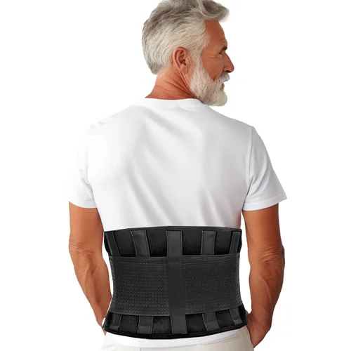 Vista 7 de RiptGear Soporte lumbar para hombres y mujeres, diseñado para apoyar la parte inferior de la espalda, transpirable, ajustable y antideslizante