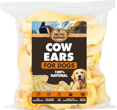 Vista 8 de BRUTUS & BARNABY Orejas de vaca para perros – Corte grueso, carne Angus alimentada con pasto, alternativa totalmente natural sin cuero crudo