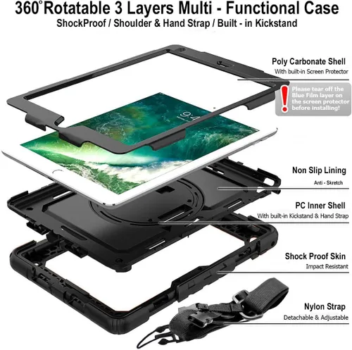 Vista 6 de DuraSafe Cases Funda resistente para iPad de 10.2 pulgadas 9 8 7 2021 2020 2019 [iPad de 9ª / 8ª / 7ª generación] A2197 A2270 A2602 MW762LL/A