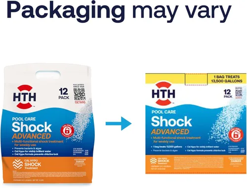 Vista 5 de HTH 52037R Pool Care Shock Advanced, producto químico para piscina, fórmula Cal Hypo, previene bacterias y algas, restaura el agua cristalina