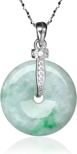 Vista 12 de Dahlia Collar eterno de jade en forma de círculo, jadeíta de grado A certificada de Birmania auténtica para la paz