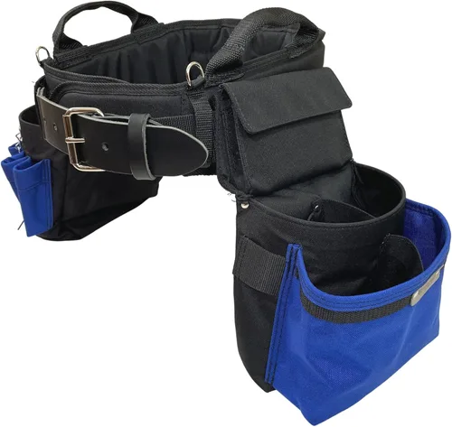 Vista 4 de BOULDER BAG Ultimate Electrician's MAX Combo con cómodo cinturón de herramientas de soporte de espalda, hebilla de cinturón de cuero, cinturón