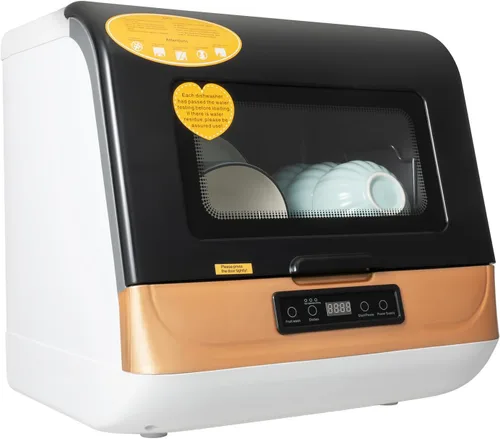 Lavavajillas de encimera, mini lavavajillas de 800 W 110 V con modos de lavado 3 en 1, capacidad de 12 a 20 piezas, consumo de agua de 7.8 l/2