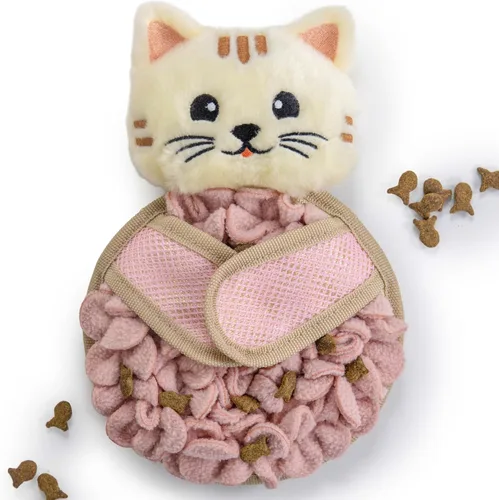 Catstages Alfombrilla de olfateo para gatos, juguete interactivo de forraje con golosinas ocultas, base antideslizante y estimulación de caza para