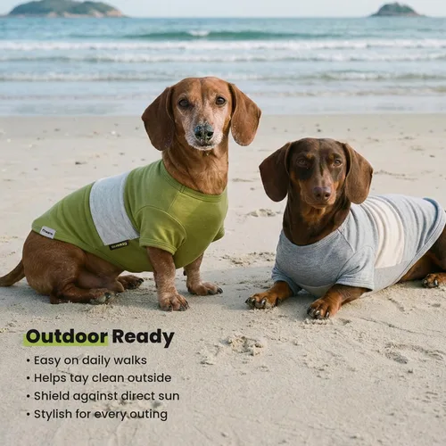 Vista 8 de Fitwarm Paquete de 3 camisas para perro a rayas con bloques de color, ropa de verano para perros pequeños, camiseta transpirable y ligera
