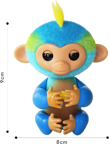Vista 3 de Fingerlings 2023 NUEVO mono bebé interactivo reacciona al tacto – más de 70 sonidos y reacciones – Leo (Azul)