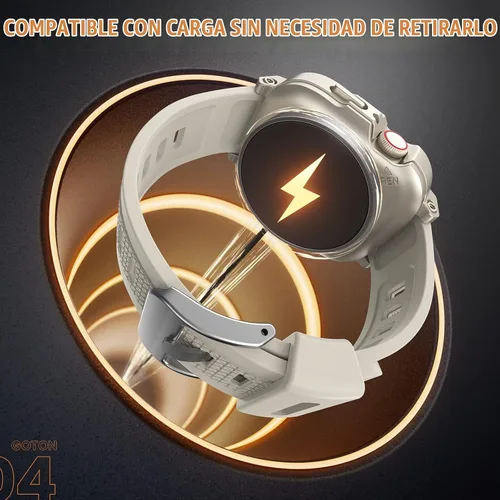 Vista 6 de Goton Estuche 3 en 1 Impermeable con Correa para Apple Watch con Protector de Pantalla de Vidrio Templado Incorporado 49mm 46mm 45mm 44mm 42mm 41mm