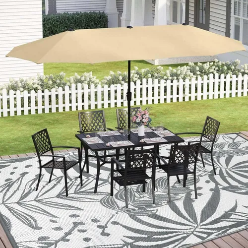 Vista 75 de Anidaroel Alfombras de exterior de 5 x 8 pies para patios, impermeables, reversibles, de plástico tropical, alfombra de campamento, alfombra