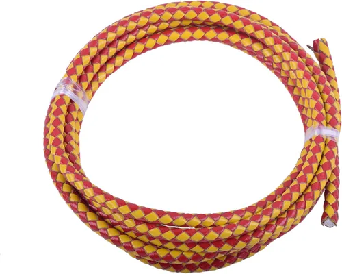 Vista 51 de KONMAY - Cordón de cuero trenzado genuino de 5 yardas, 3.0mm, marrón antiguo, redondo, para cuerda de bolo