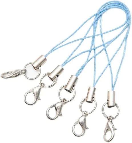 Vista 12 de Cuerda para teléfono móvil, 20 piezas, correa de abalorio, cordón con cierre de langosta para teléfono celular/unidad USB/llavero/accesorios