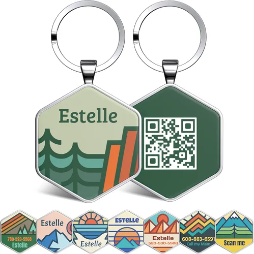 Vista 8 de Etiqueta de perro con código QR, etiquetas de identificación para mascotas, etiquetas de perro personalizadas para mascotas, etiquetas de B3