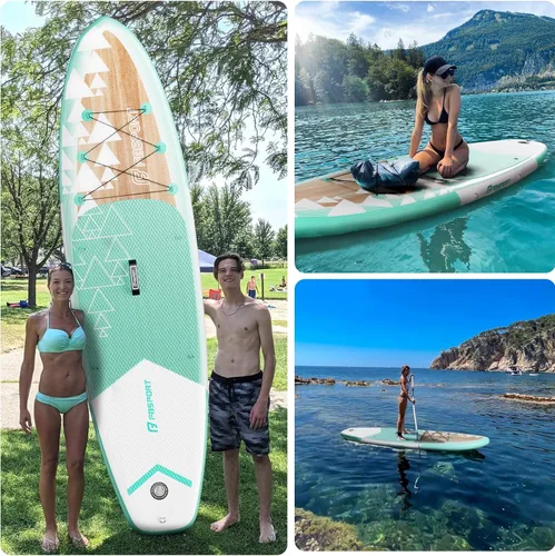 Vista 81 de FBSPORT Tabla de remo de pie prémium de 11 pies, tabla de yoga con accesorios de SUP y bolsa de transporte, amplia posición, control de surf