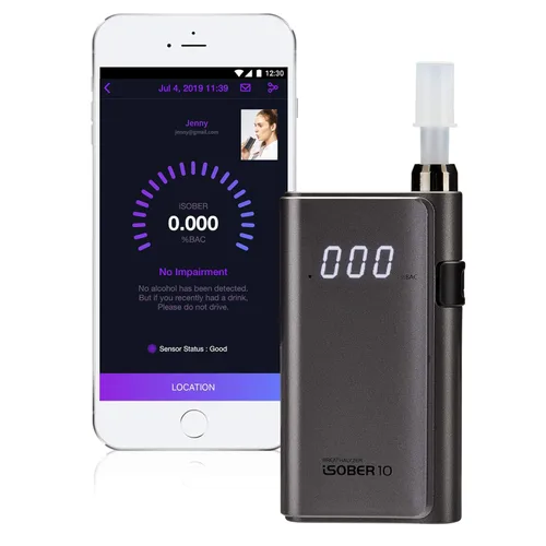 10 alcoholímetros | Probador de alcohol compatible con DOT, NHTSA | Tecnología de sensor Suracell FuelCell | El sistema de verificación del estado
