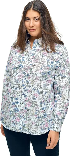 Vista 5 de Ellos Blusa tipo túnica de gran tamaño con botones y manga larga para mujer