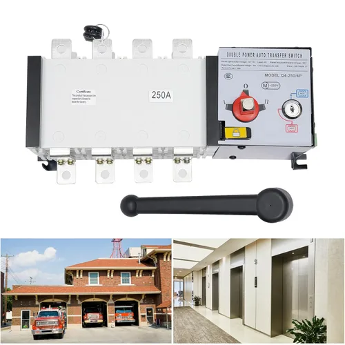 Vista 12 de Interruptor de transferencia automática de doble potencia, interruptor de cambio de generador de energía dual 63A 2P, interruptor comercial de 110 V